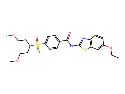 4-[bis(2-methoxyethyl)sulfamoyl]-N-(6-ethoxy-1,3-benzothiazol-2-yl)benzamide structure