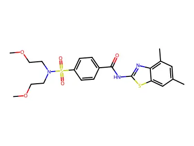 4-[bis(2-methoxyethyl)sulfamoyl]-N-(4,6-dimethyl-1,3-benzothiazol-2-yl)benzamide structure