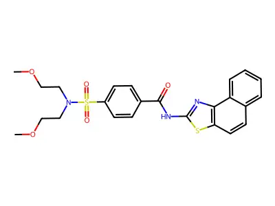 4-(N,N-bis(2-methoxyethyl)sulfamoyl)-N-(naphtho[1,2-d]thiazol-2-yl)benzamide structure