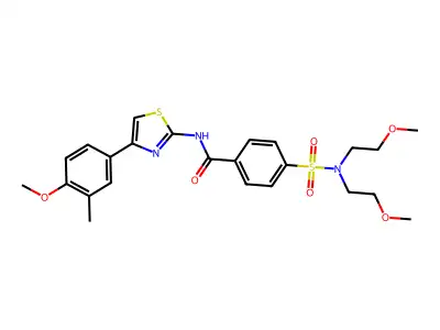 4-[bis(2-methoxyethyl)sulfamoyl]-N-[4-(4-methoxy-3-methylphenyl)-1,3-thiazol-2-yl]benzamide structure