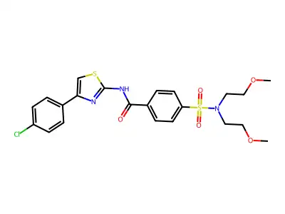 4-[bis(2-methoxyethyl)sulfamoyl]-N-[4-(4-chlorophenyl)-1,3-thiazol-2-yl]benzamide structure