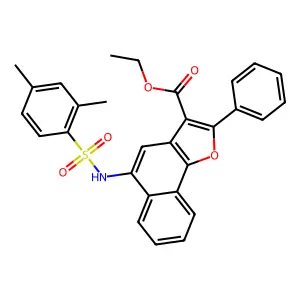 ETHYL 5-(2,4-DIMETHYLBENZENESULFONAMIDO)-2-PHENYLNAPHTHO[1,2-B]FURAN-3-CARBOXYLATE structure