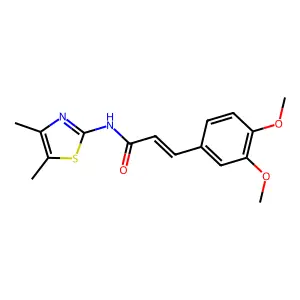(E)-3-(3,4-dimethoxyphenyl)-N-(4,5-dimethyl-1,3-thiazol-2-yl)prop-2-enamide structure