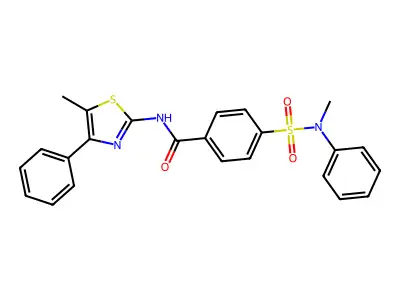 4-[methyl(phenyl)sulfamoyl]-N-(5-methyl-4-phenyl-1,3-thiazol-2-yl)benzamide structure