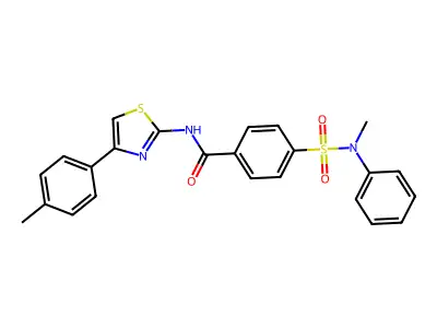 4-[methyl(phenyl)sulfamoyl]-N-[4-(4-methylphenyl)-1,3-thiazol-2-yl]benzamide structure