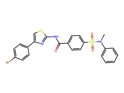 N-[4-(4-bromophenyl)-1,3-thiazol-2-yl]-4-[methyl(phenyl)sulfamoyl]benzamide structure