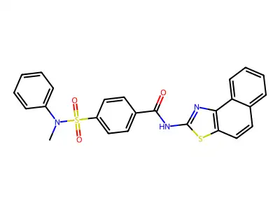 4-(N-methyl-N-phenylsulfamoyl)-N-(naphtho[1,2-d]thiazol-2-yl)benzamide structure