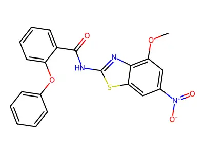 N-(4-methoxy-6-nitro-1,3-benzothiazol-2-yl)-2-phenoxybenzamide structure