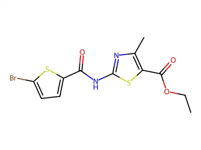 Ethyl 2-(5-bromothiophene-2-carboxamido)-4-methylthiazole-5-carboxylate structure