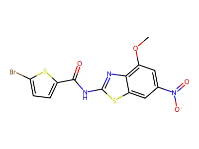 5-bromo-N-(4-methoxy-6-nitro-1,3-benzothiazol-2-yl)thiophene-2-carboxamide structure