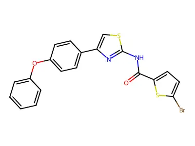 5-bromo-N-[4-(4-phenoxyphenyl)-1,3-thiazol-2-yl]thiophene-2-carboxamide structure