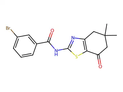 3-bromo-N-(5,5-dimethyl-7-oxo-4,5,6,7-tetrahydrobenzo[d]thiazol-2-yl)benzamide structure