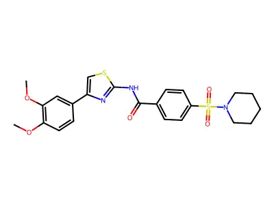 N-(4-(3,4-dimethoxyphenyl)thiazol-2-yl)-4-(piperidin-1-ylsulfonyl)benzamide structure