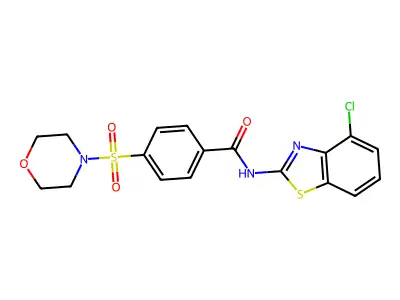 N-(4-chloro-1,3-benzothiazol-2-yl)-4-morpholin-4-ylsulfonylbenzamide structure