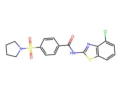 N-(4-chlorobenzo[d]thiazol-2-yl)-4-(pyrrolidin-1-ylsulfonyl)benzamide structure