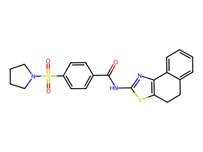N-(4,5-dihydronaphtho[1,2-d]thiazol-2-yl)-4-(pyrrolidin-1-ylsulfonyl)benzamide structure