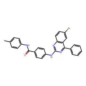 4-[(6-bromo-4-phenylquinazolin-2-yl)amino]-N-(4-methylphenyl)benzamide structure
