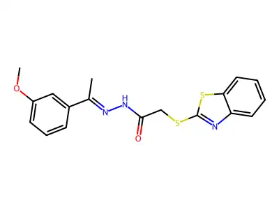 (Z)-2-(benzo[d]thiazol-2-ylthio)-N'-(1-(3-methoxyphenyl)ethylidene)acetohydrazide structure