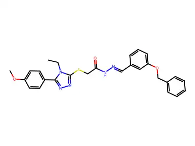 (Z)-N'-(3-(benzyloxy)benzylidene)-2-((4-ethyl-5-(4-methoxyphenyl)-4H-1,2,4-triazol-3-yl)thio)acetohydrazide structure