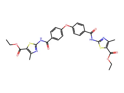 ETHYL 2-[4-(4-{[5-(ETHOXYCARBONYL)-4-METHYL-1,3-THIAZOL-2-YL]CARBAMOYL}PHENOXY)BENZAMIDO]-4-METHYL-1,3-THIAZOLE-5-CARBOXYLATE structure