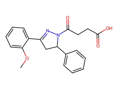 4-[3-(2-methoxyphenyl)-5-phenyl-4,5-dihydro-1H-pyrazol-1-yl]-4-oxobutanoic acid structure