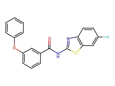 N-(6-fluoro-1,3-benzothiazol-2-yl)-3-phenoxybenzamide structure
