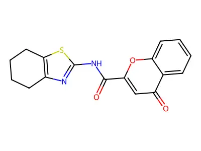 4-oxo-N-(4,5,6,7-tetrahydrobenzo[d]thiazol-2-yl)-4H-chromene-2-carboxamide structure