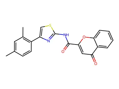 N-(4-(2,4-dimethylphenyl)thiazol-2-yl)-4-oxo-4H-chromene-2-carboxamide structure