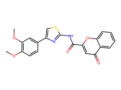 N-[4-(3,4-dimethoxyphenyl)-1,3-thiazol-2-yl]-4-oxo-4H-chromene-2-carboxamide structure