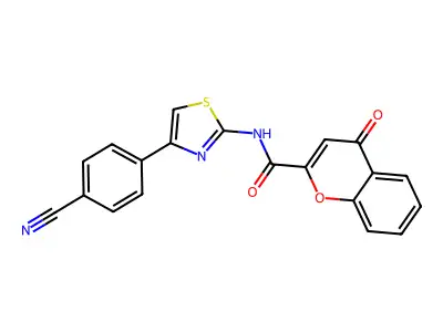 N-(4-(4-cyanophenyl)thiazol-2-yl)-4-oxo-4H-chromene-2-carboxamide structure