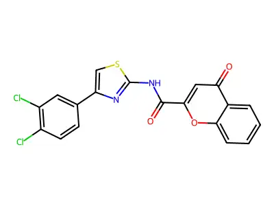 N-(4-(3,4-dichlorophenyl)thiazol-2-yl)-4-oxo-4H-chromene-2-carboxamide structure