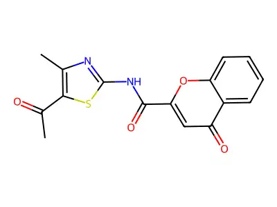 N-(5-acetyl-4-methyl-1,3-thiazol-2-yl)-4-oxochromene-2-carboxamide structure