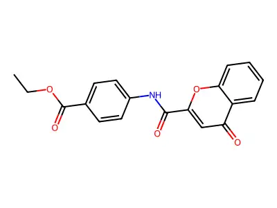 ethyl 4-(4-oxo-4H-chromene-2-carboxamido)benzoate structure
