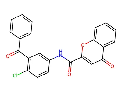 N-(3-benzoyl-4-chlorophenyl)-4-oxo-4H-chromene-2-carboxamide structure