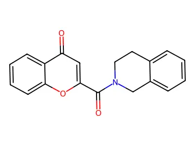 2-(1,2,3,4-tetrahydroisoquinoline-2-carbonyl)-4H-chromen-4-one structure