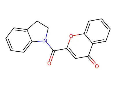 2-(indoline-1-carbonyl)-4H-chromen-4-one structure