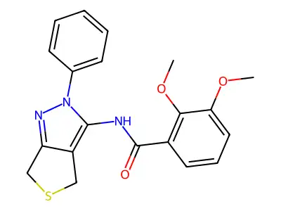 2,3-dimethoxy-N-(2-phenyl-4,6-dihydro-2H-thieno[3,4-c]pyrazol-3-yl)benzamide structure