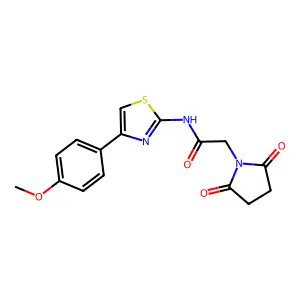 2-(2,5-dioxopyrrolidin-1-yl)-N-[4-(4-methoxyphenyl)-1,3-thiazol-2-yl]acetamide structure