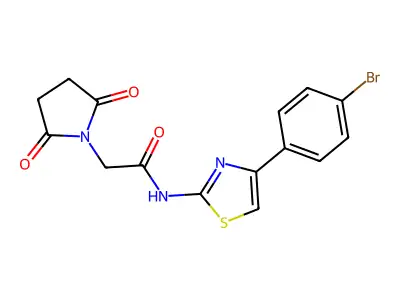 N-[4-(4-bromophenyl)-1,3-thiazol-2-yl]-2-(2,5-dioxopyrrolidin-1-yl)acetamide structure