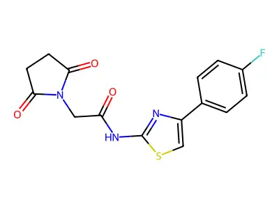 2-(2,5-dioxopyrrolidin-1-yl)-N-[4-(4-fluorophenyl)-1,3-thiazol-2-yl]acetamide structure