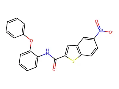 5-nitro-N-(2-phenoxyphenyl)-1-benzothiophene-2-carboxamide structure