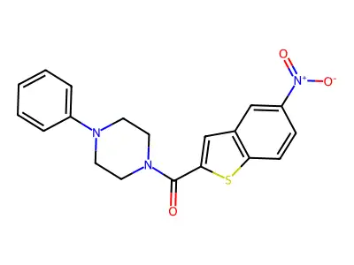 (5-Nitro-1-benzothiophen-2-yl)-(4-phenylpiperazin-1-yl)methanone structure
