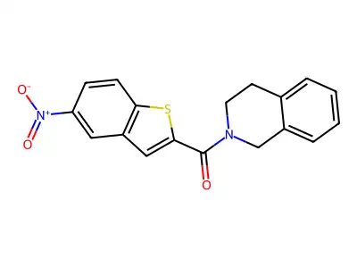 (3,4-dihydroisoquinolin-2(1H)-yl)(5-nitrobenzo[b]thiophen-2-yl)methanone structure