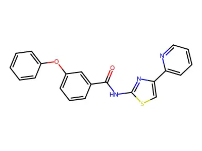 3-phenoxy-N-(4-(pyridin-2-yl)thiazol-2-yl)benzamide structure