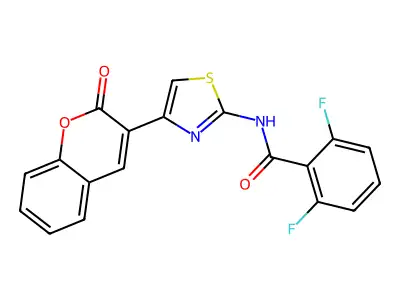 2,6-difluoro-N-[4-(2-oxo-2H-chromen-3-yl)-1,3-thiazol-2-yl]benzamide structure