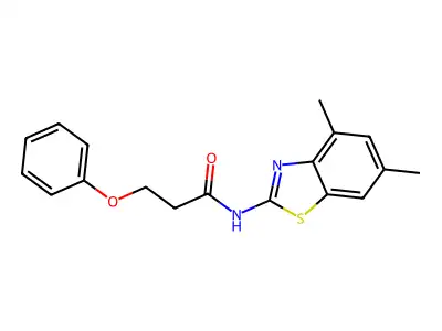 N-(4,6-dimethyl-1,3-benzothiazol-2-yl)-3-phenoxypropanamide structure
