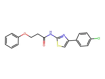 N-[4-(4-chlorophenyl)-1,3-thiazol-2-yl]-3-phenoxypropanamide structure