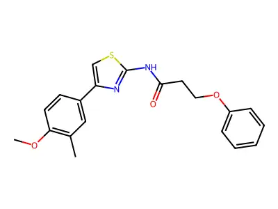 N-[4-(4-methoxy-3-methylphenyl)-1,3-thiazol-2-yl]-3-phenoxypropanamide structure