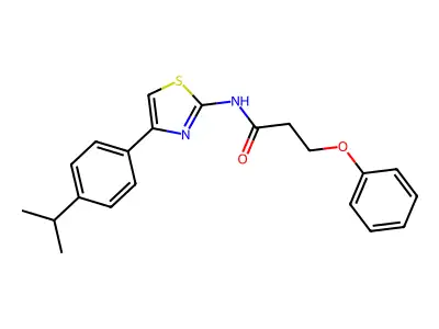 N-(4-(4-isopropylphenyl)thiazol-2-yl)-3-phenoxypropanamide structure