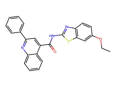 N-(6-ethoxy-1,3-benzothiazol-2-yl)-2-phenylquinoline-4-carboxamide structure